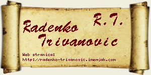 Radenko Trivanović vizit kartica